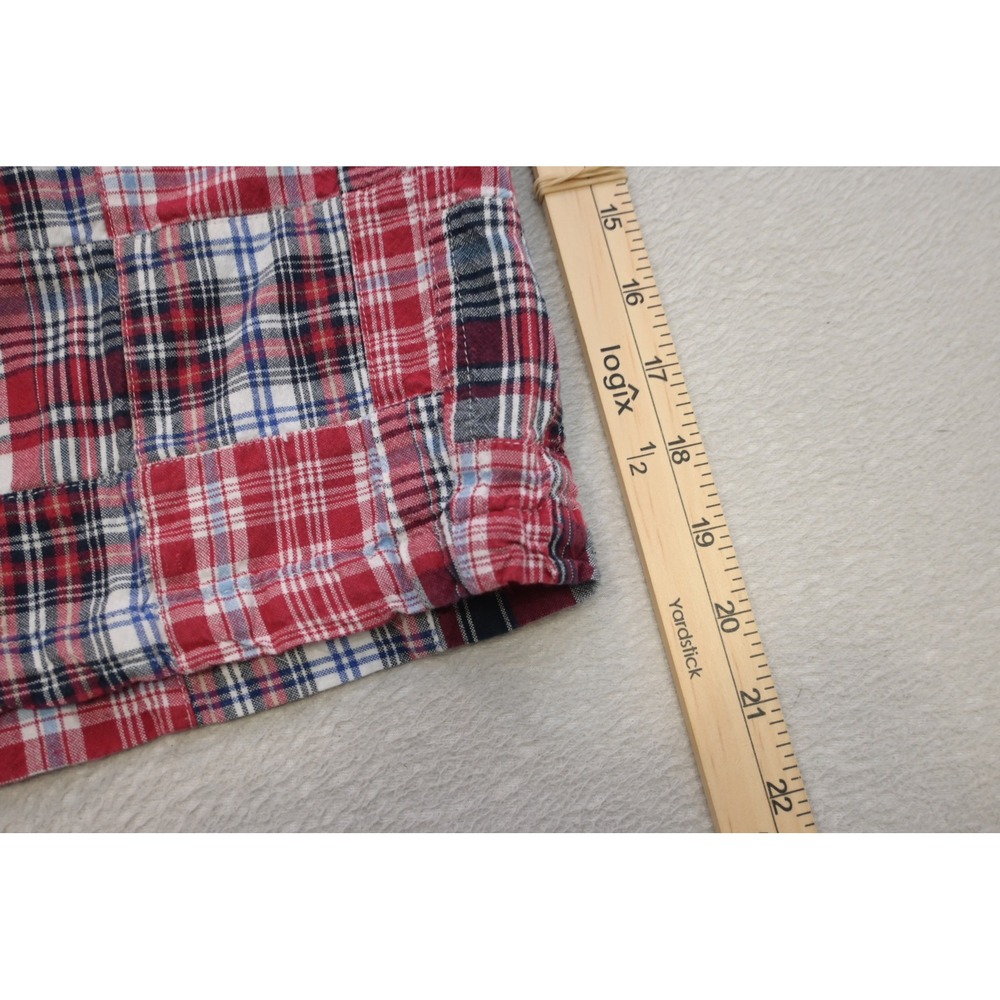 Chaps Patchwork Plaid Shorts Mens 32 Red White Blue Cotton Preppy Excellent - Picture 3 of 8
